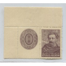 ARGENTINA 1942 GJ 856CZ PAREJA DE ESTAMPILLA CON COMPLEMENTO NUEVO MINT U$ 12